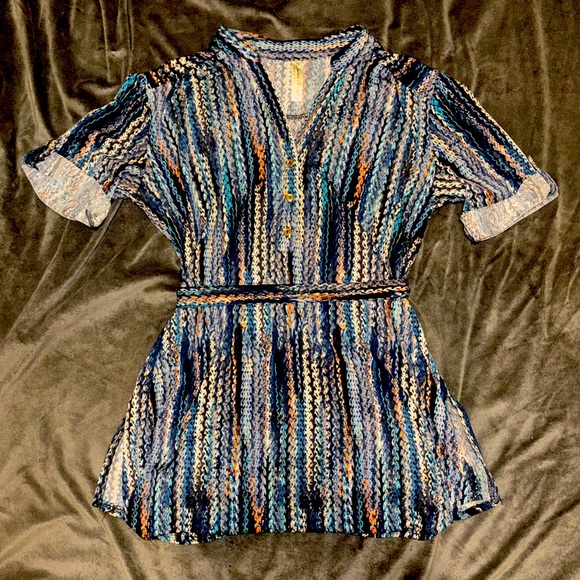 PerSeption Concept Tops - Stripey mock dress shirt